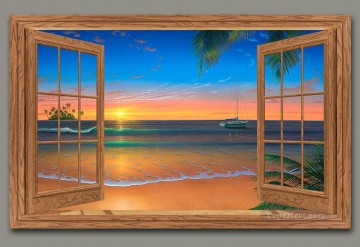 Evening in Paradise Paradise image magic 3D Oil Paintings